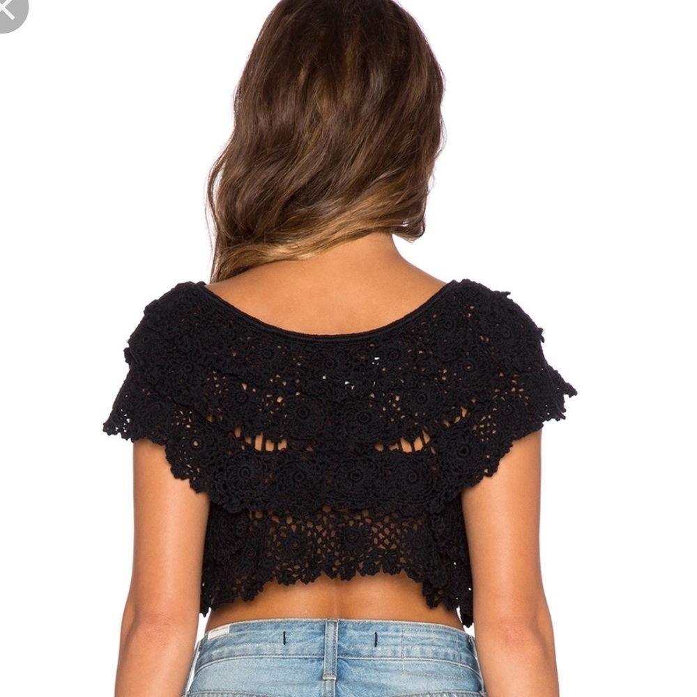 Cleobella Holly Tiered Cotton Crochet Crop Top - Picture 2 of 8